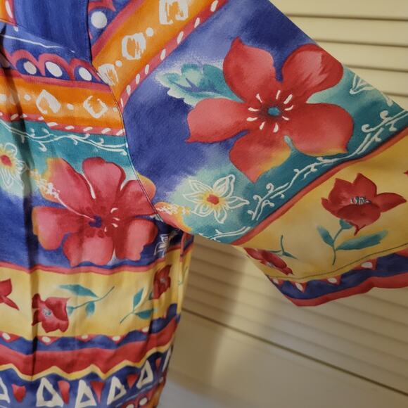 Alfred Dunner Vintage Multi-Patterned Women's Blouse Size 10 Button Down - Picture 5 of 7